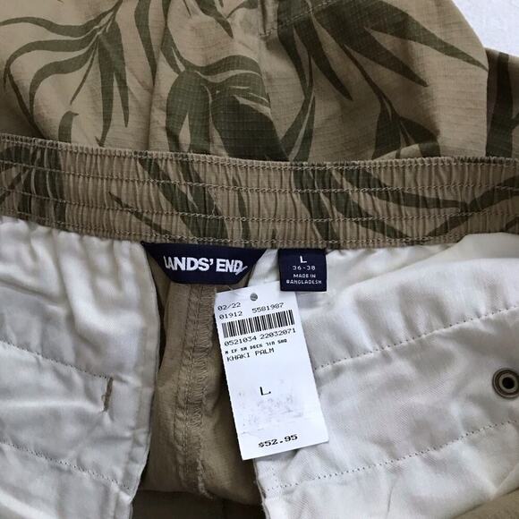 Lands' End NWT Khaki Palm Pull On Shorts Men Various - Picture 8 of 10